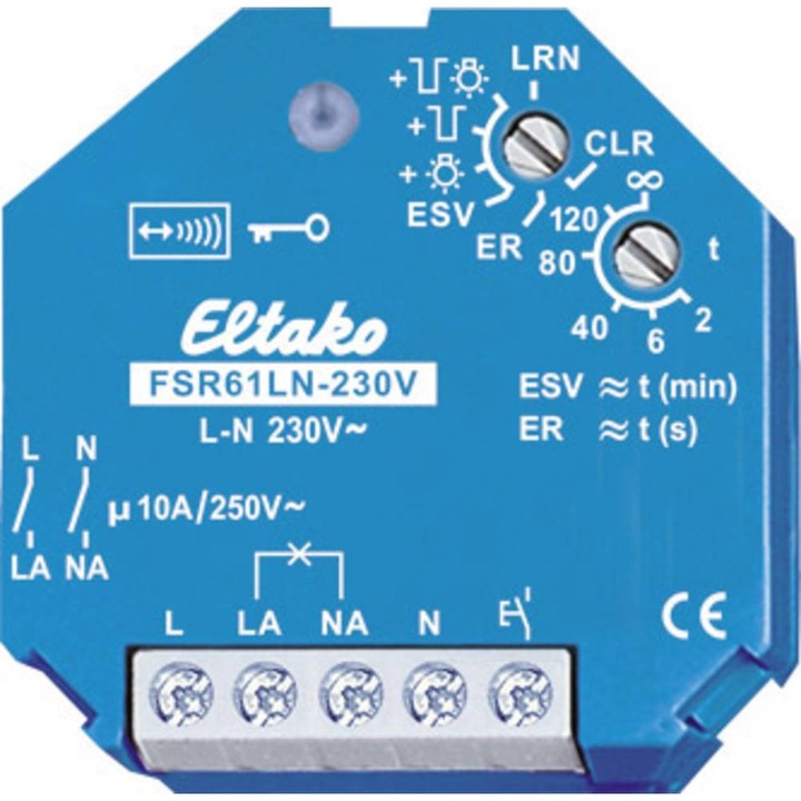 Produktbild Eltako FSR61LN-230V Funk-Aktor Unterputz Schaltleistung (max.) 2000 W Reichweite max. (im Freifeld) 30 m (Schaltaktor)