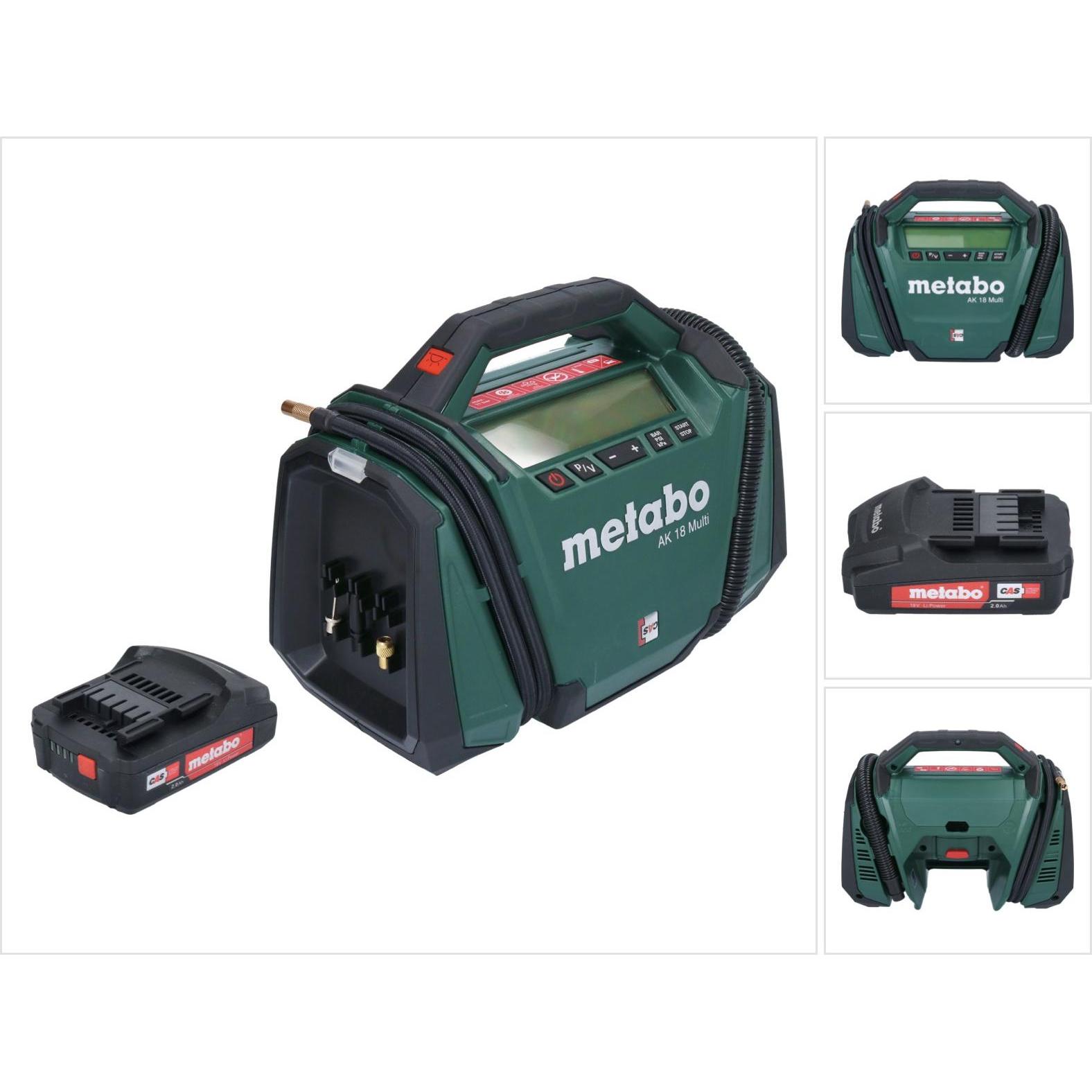 Metabo, Compressore, AK 18 Compressore multi batteria 18 V 11 bar + 1x batteria 2.0 Ah - senza caricatore