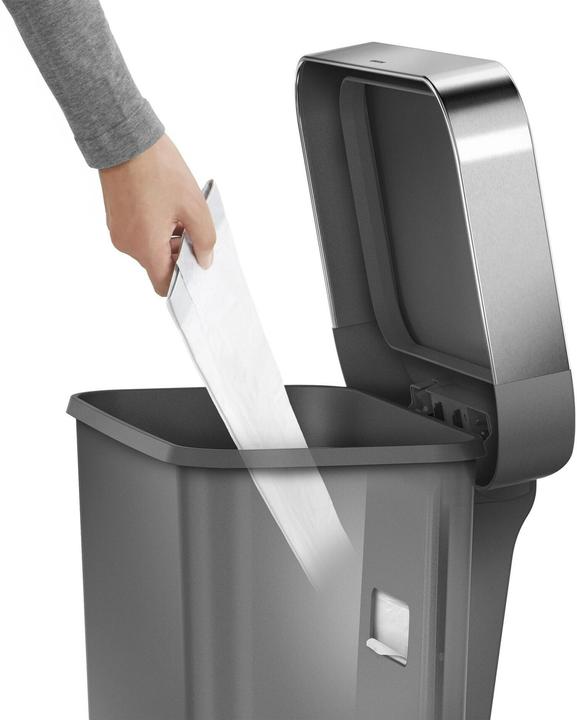 Actual product image Simplehuman Rectangular pedal bin with bag compartment 45L CW1386 With swing lid technology (45 l)