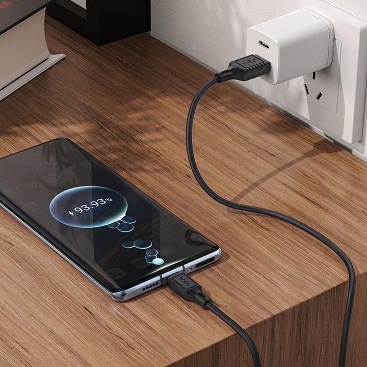 Produktbild Hoco USB-A to USB-C Kabel X90, 60W, 3A, 1m, Schwarz (1 m, 60 W)