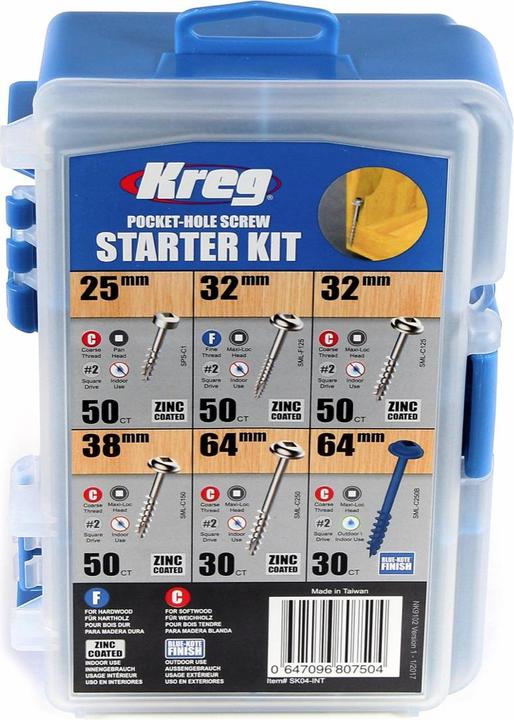 Kreg Pocket hole screw range (260 Screws per piece)