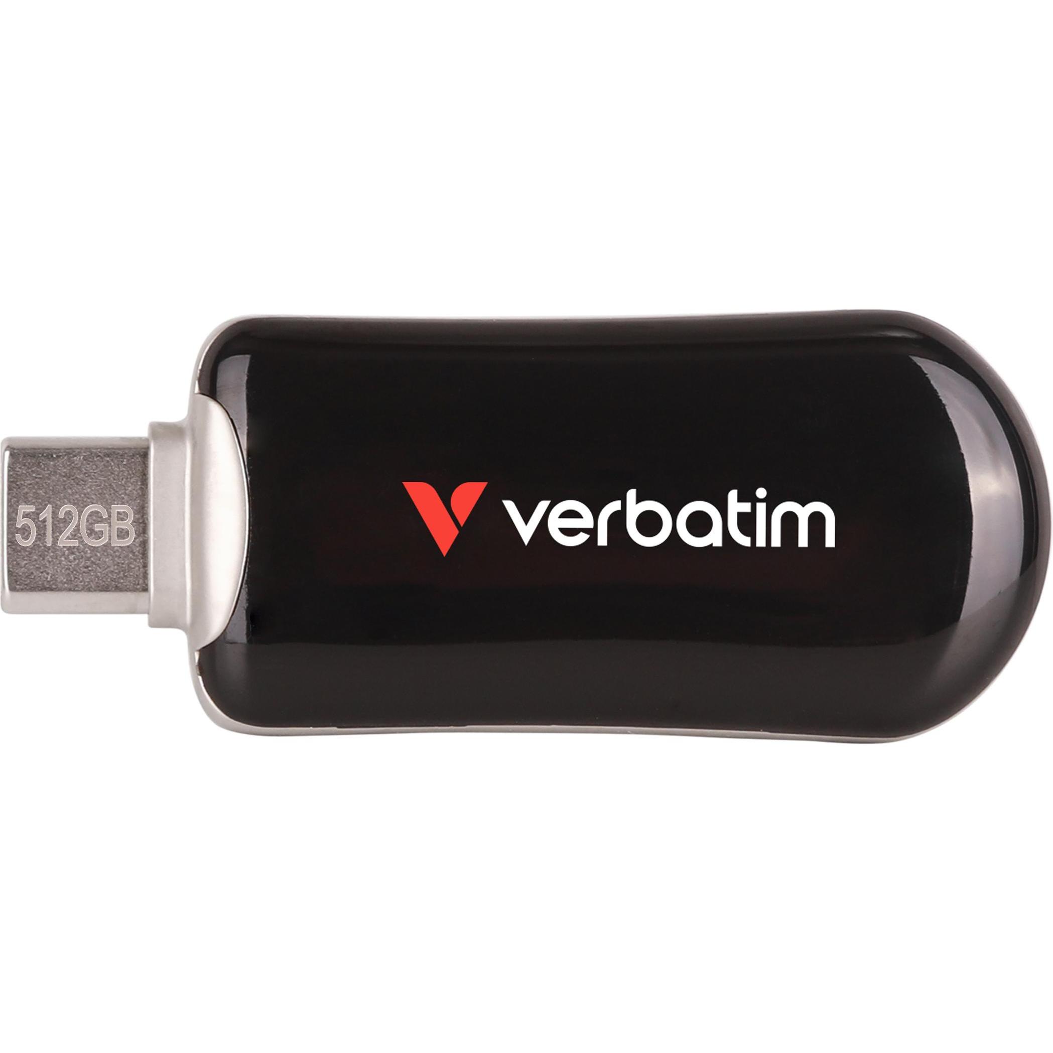 Verbatim Plectra Black 64GB USB-C Flash Drive 30224 (64 GB, USB-C), USB Stick, Schwarz