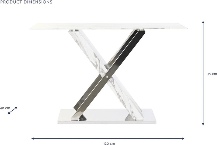 Actual product image DKD Home Decor Console White Grey Silver Crystal Steel 120 x 40 x 75 cm (120 x 40 x 75 cm)
