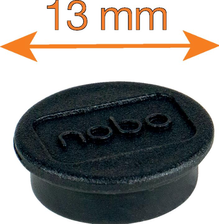 Produktbild Nobo Magnet rund 13mm 1915284 schwarz 10 Stück (10x)