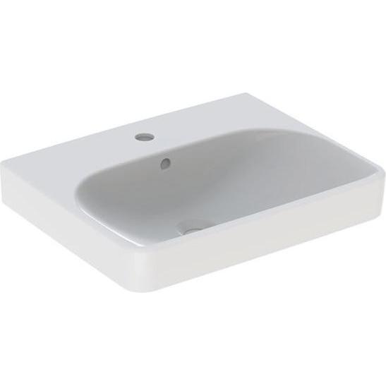 Geberit, Waschbecken, Waschtisch Smyle Square 55 cm wei mit Beschichtung 500259018 (440 mm, 550 mm)