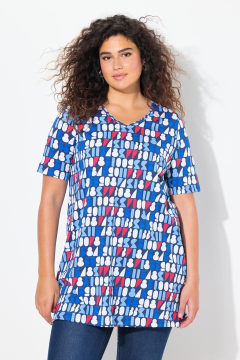 Produktbild Ulla Popken T-Shirt, Zahlen, A-Linie, V-Ausschnitt, Halbarm (46, 48)