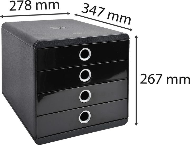 Image du produit Exacompta Boîte à tiroirs Pop Box 4 tiroirs, noir (A4+)