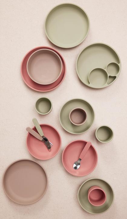 Image du produit Filibabba Lot de 2 assiettes en silicone - Warm Grey