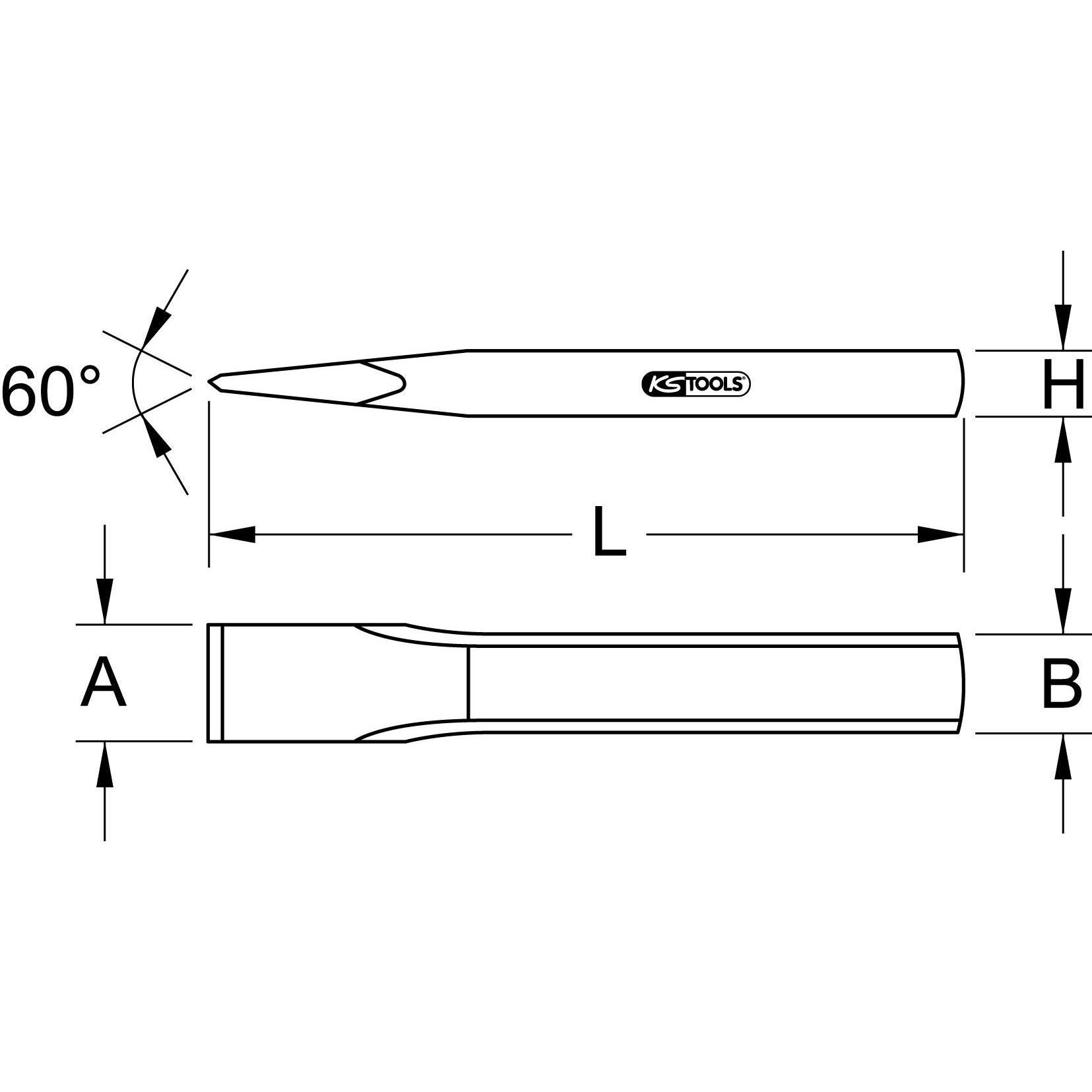 Thumbnail - KS Tools, Meissel, Flachmeissel oval