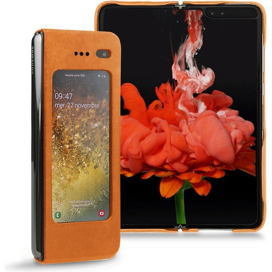 Noreve Lederschutzhülle (Samsung Galaxy Fold), Smartphone Hülle, Orange