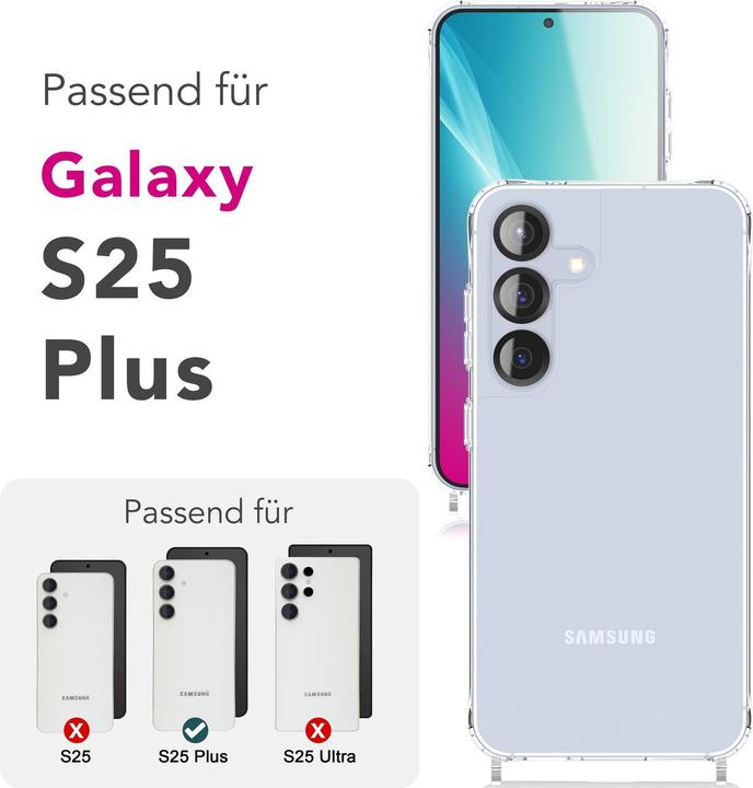 Produktbild Nalia Hangit - Klare Hülle mit Band zum Umhängen - Crossbody Lanyard Hardcover