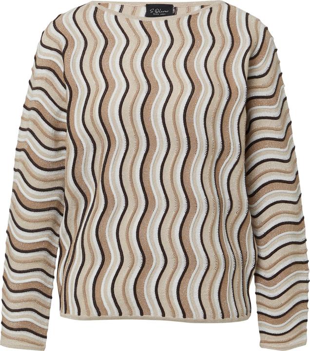 Image du produit s.Oliver Strickpullover Leichter Feinstrick-Pullover im Relaxed Fit mit Wellenstrukturmuster (38)