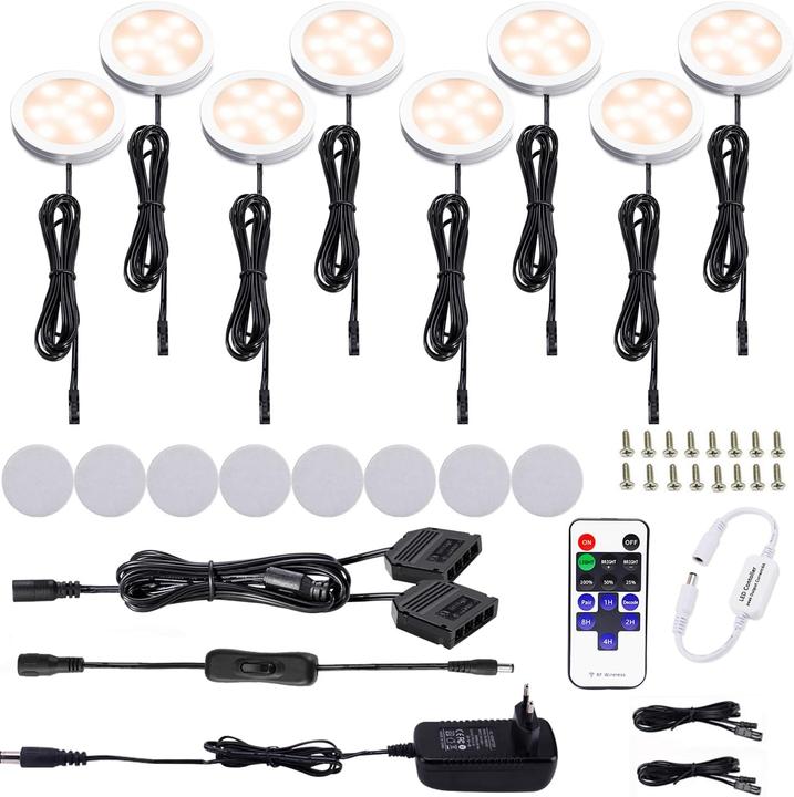 Produktbild Aiboo 8er-Set LED-Schrankleuchten mit Fernbedienung (1200 lm)
