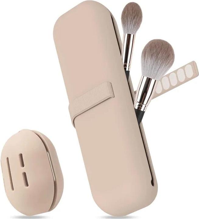 Produktbild Only-Bags.Store Travel Makeup Pinselhalter, Silikon Kosmetik Pinsel Tasche, Makeup Schwamm Fall Portable