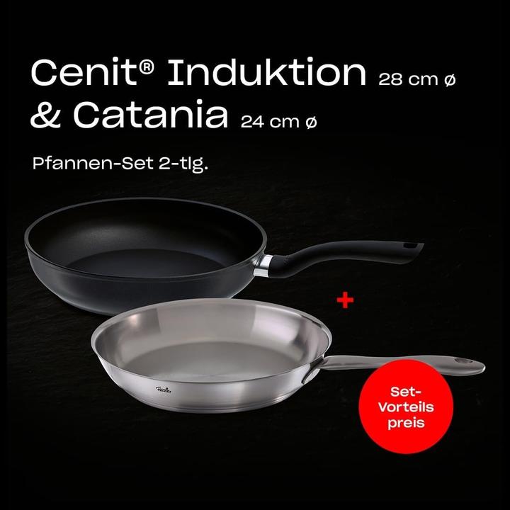 Actual product image Fissler Uncoated & Nonstick Induction Pan Set for Searing and Frying (Pan set + pot set, Aluminium, Stainless steel)