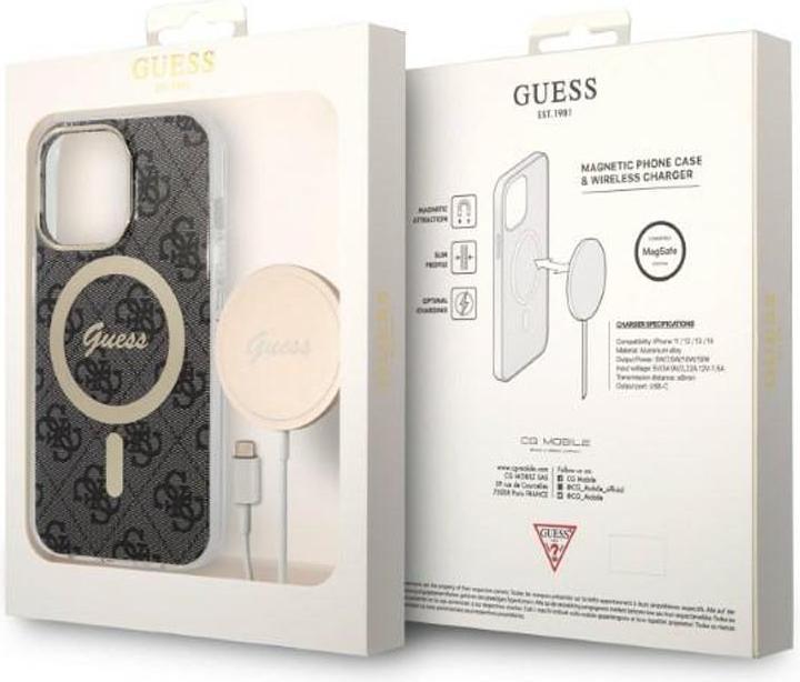 Produktbild Guess Zestaw GUBPP13LH4EACSK Case+ Charger iPhone 13 Pro czarny/black hard case 4G Print MagSafe (Apple iPhone 13 Pro)