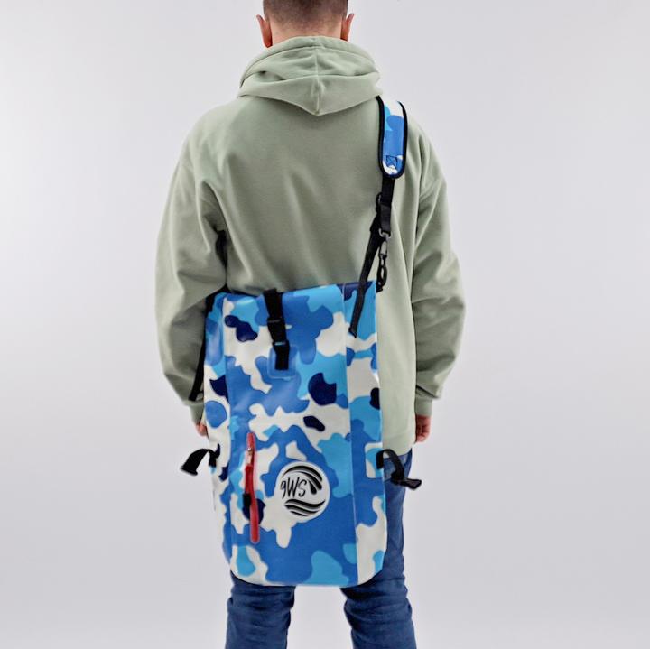Actual product image 9WS Sac à dos étanche de 25l bleu camouflage