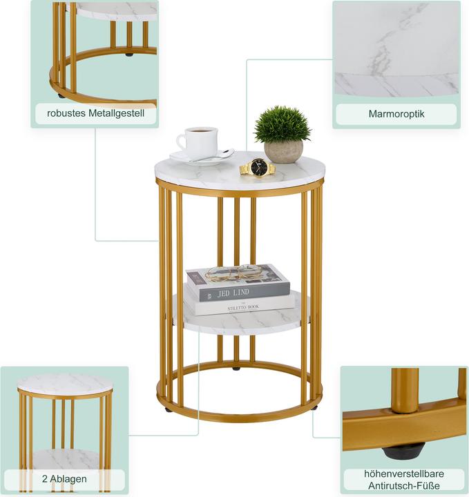 Actual product image Relaxdays Side Table (40 x 40 x 56 cm)