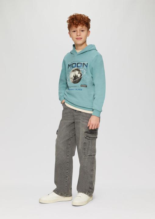 Produktbild s.Oliver Sweatshirt Wärmender Sweatshirt-Hoodie mit Frontprint (170, 176)