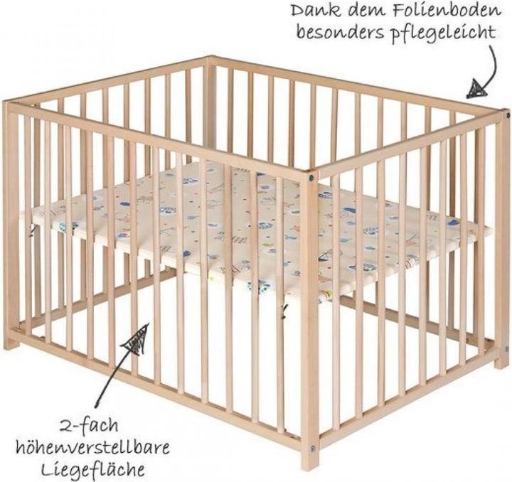 Produktbild Schardt Laufgitter Laufgitter Uno Buche Natur 75 x 100 cm - Hippo (75 cm, 100 cm, Buche)