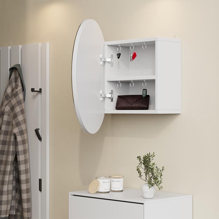 Actual product image Vicco Bathroom mirror cabinet Loki, White, 50 x 50 cm with 2 compartments