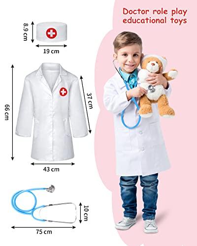 Immagine prodotto Activity Board Valigetta del dottore per bambini in legno con stetoscopio vero, valigetta del dottore per bambini