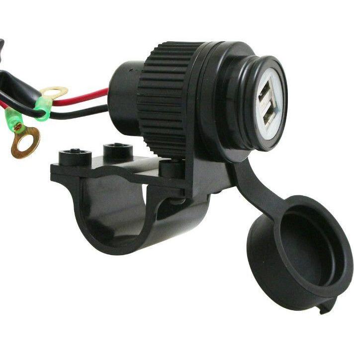 Avoc Doppel-USB-Ladegerät + Lenkerbefestigung, Auto Adapter, Schwarz
