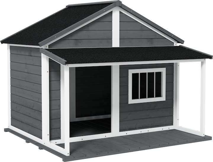 PawHut Niche pour chien avec plancher surélevé (Niche pour chien)