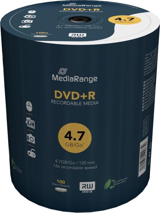 Image du produit MediaRange Support DVD+R 4,7 Go, 16x100 (100 x)