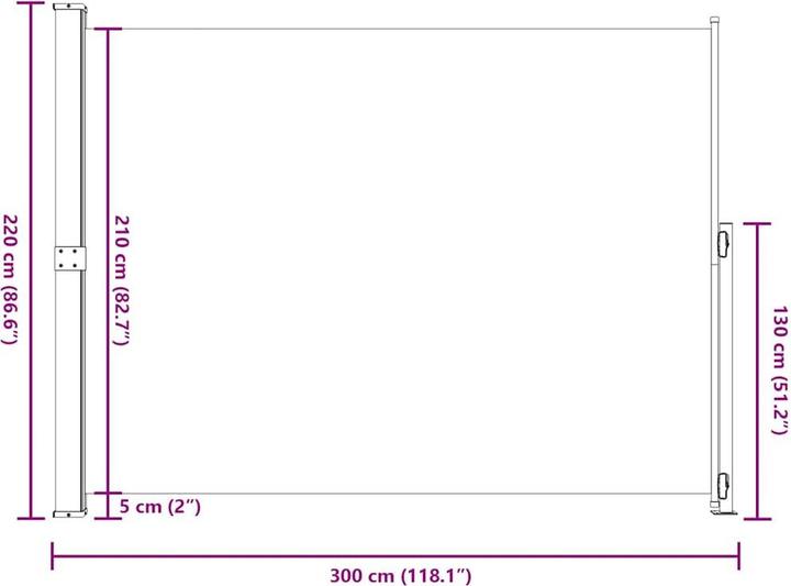 Produktbild vidaXL Seitenmarkise (3 m)