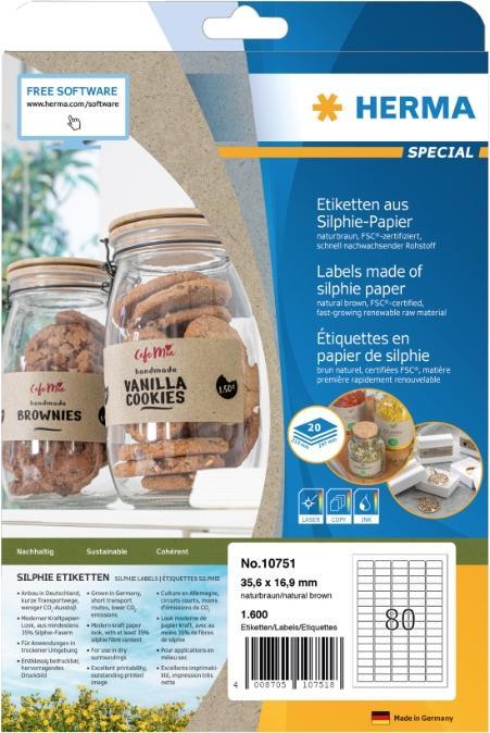 Immagine prodotto HERMA Etichette in carta di erba A4