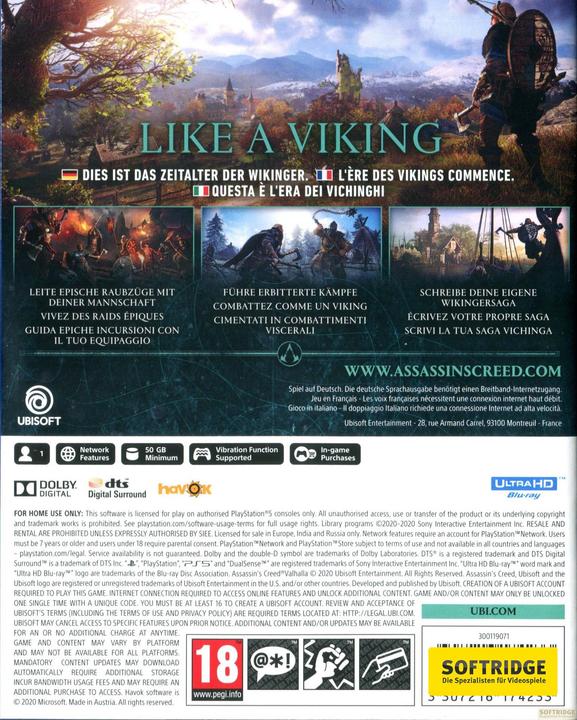 Produktbild Ubisoft Assassin's Creed Valhalla (PS5, Multilingual)