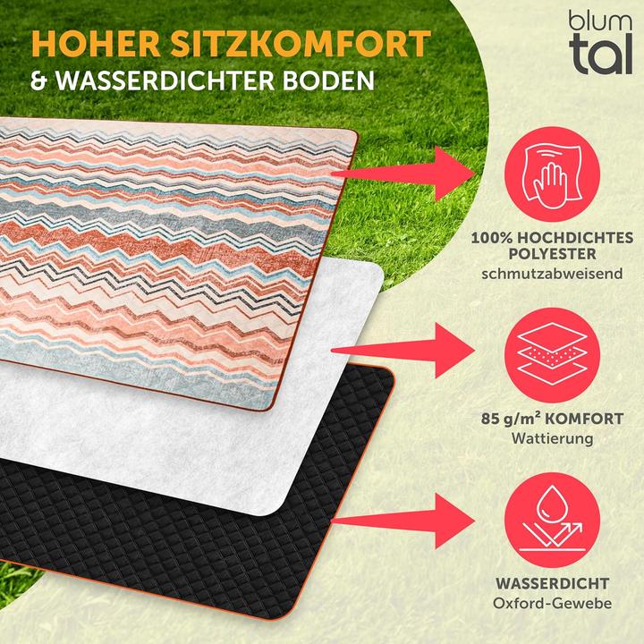 Immagine prodotto Blumtal Wasserabweisende Picknickdecke (200x200 cm)