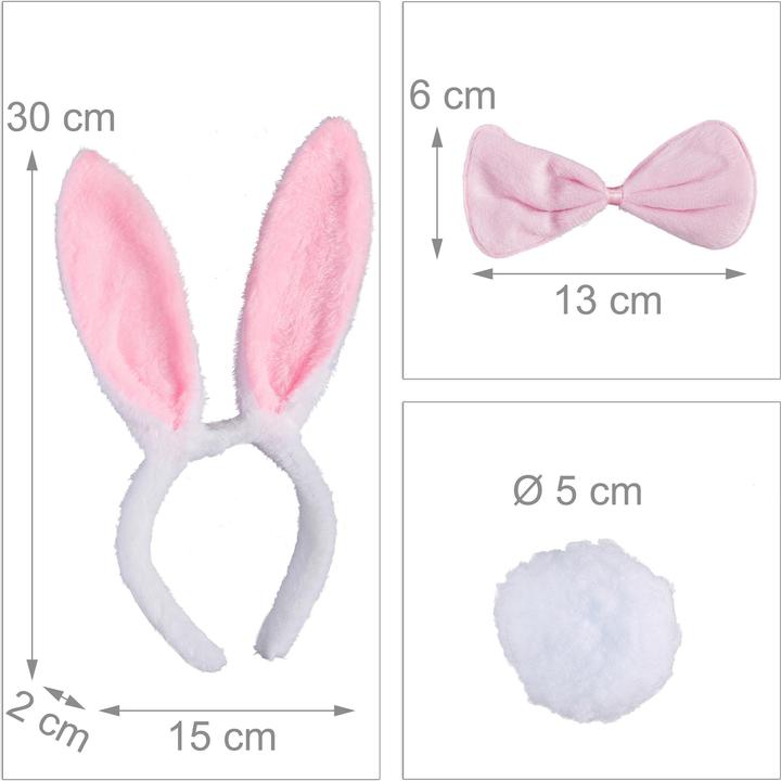 Image du produit Relaxdays 3 oreilles de lapin, en peluche