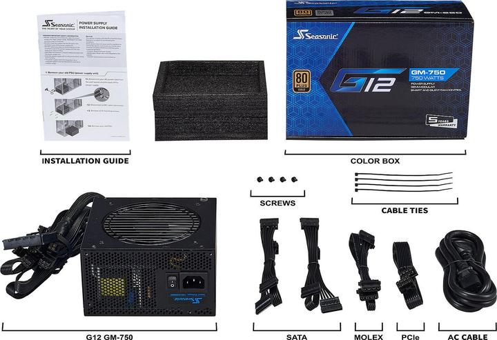 Image du produit Seasonic G12 GM-750 (750 W)