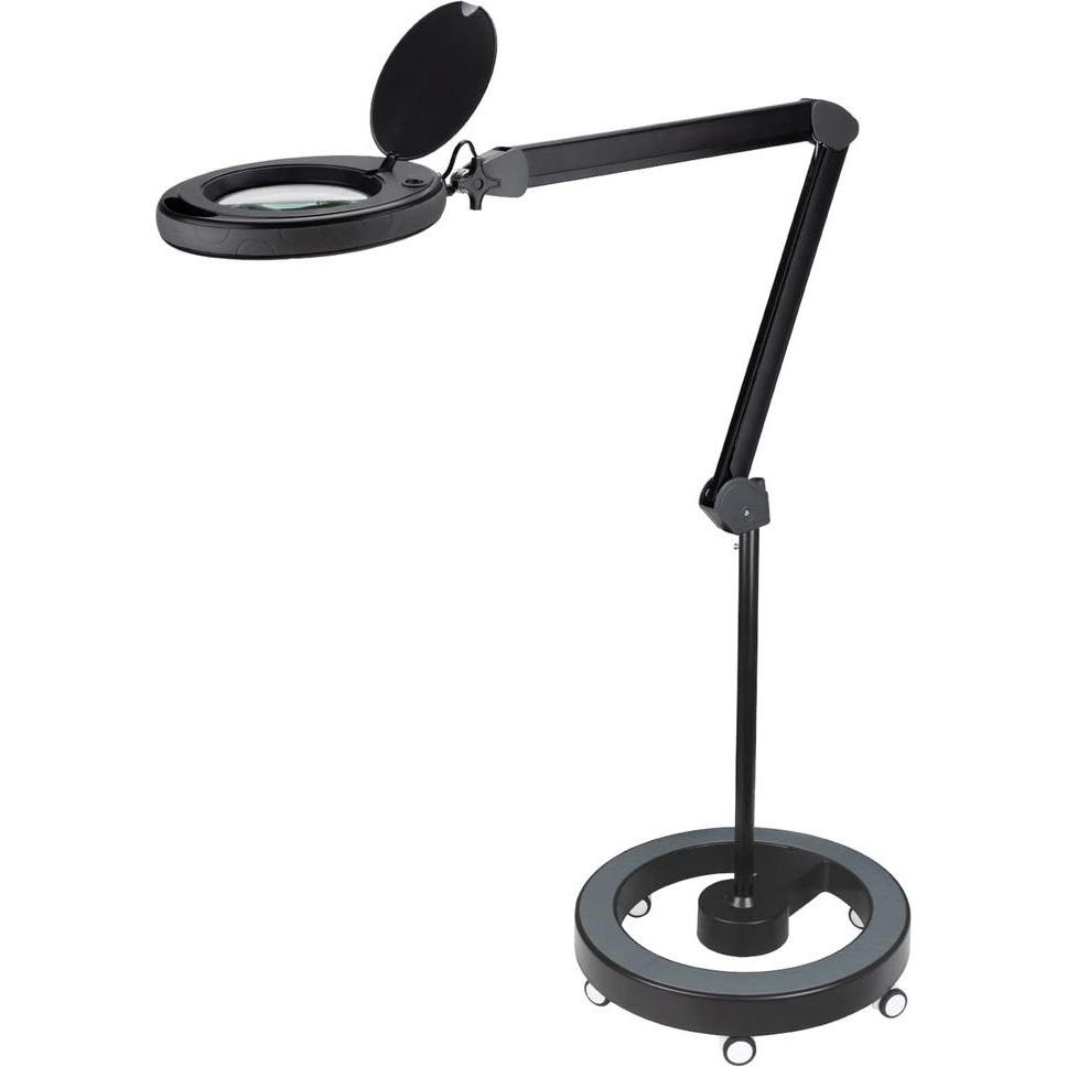 Lumeno, Arbeitsleuchte, LED Lupenleuchte 851X, inkl. Rollstativ, 5 Dioptrien, schwarz (950 lm)