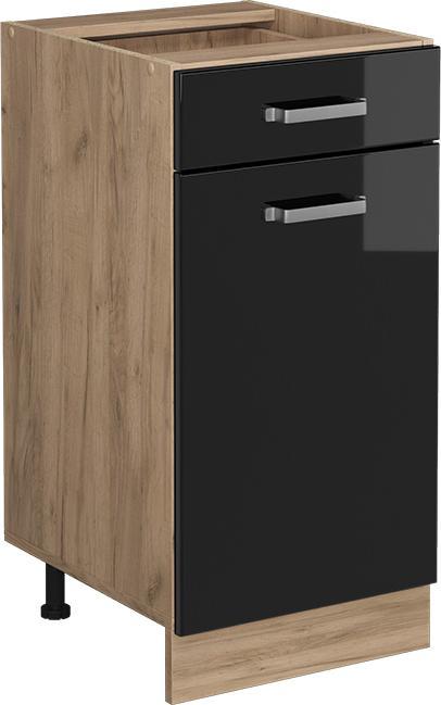 Goldkraft Eiche, Schwarz Hochglanz