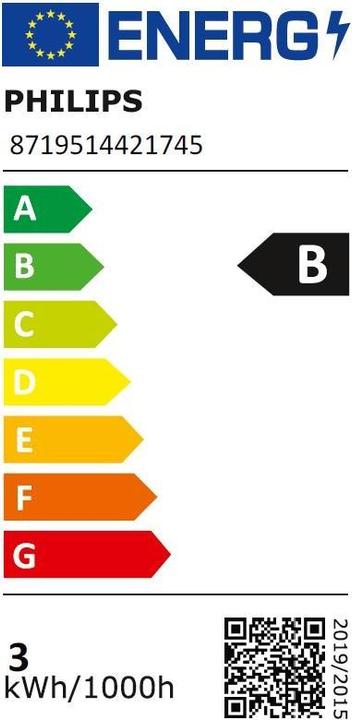 Energy Label Philips LEDspot UE 2,4 Watt GU10 230V 830 warm white 380 Lumen (GU10, 2.40 W, 380 lm, 1 x, B)