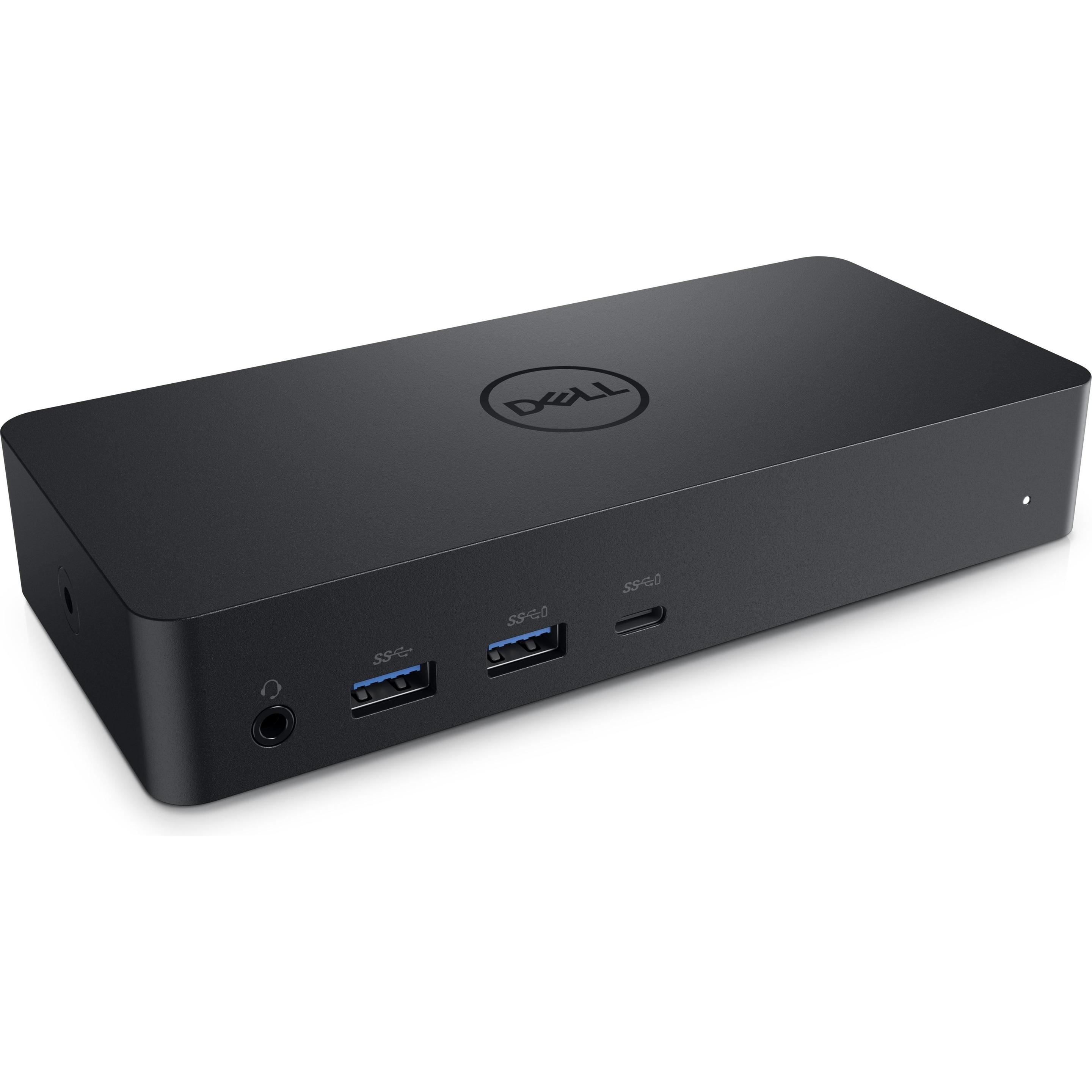 Dell D6000 USB-C USB 3.0 Port (USB-C, 4 Ports), Dockingstation + USB Hub, Schwarz
