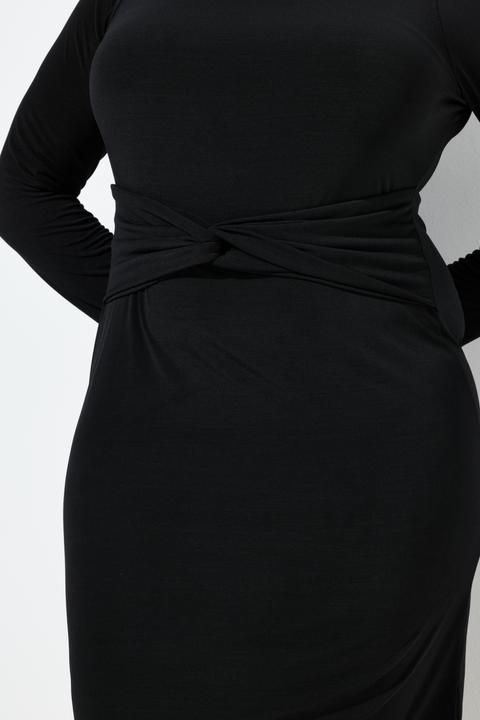 Produktbild Ulla Popken Midikleid, Slim, Rücken-V-Ausschnitt, Langarm (46)
