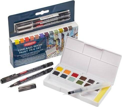 Actual product image Derwent Line & wash paint pan set (12x)