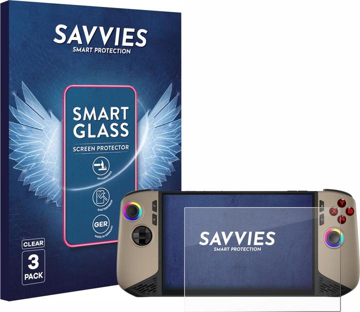 Immagine prodotto Savvies 3x Smart Glass – Hybrid Glass Pellicola in vetro 9H per MSI Claw 8 AI+