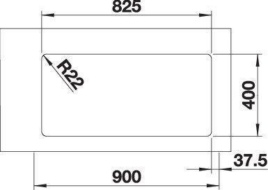 Actual product image Blanco Andano 400/400-U (Undermount sink, 44 cm, 86.50 cm)