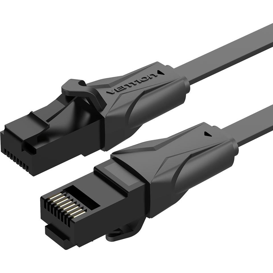Vention Flat UTP Category 6 Network Cable IBABH 2m Black (U/UTP, CAT6, 2 m), Netzwerkkabel