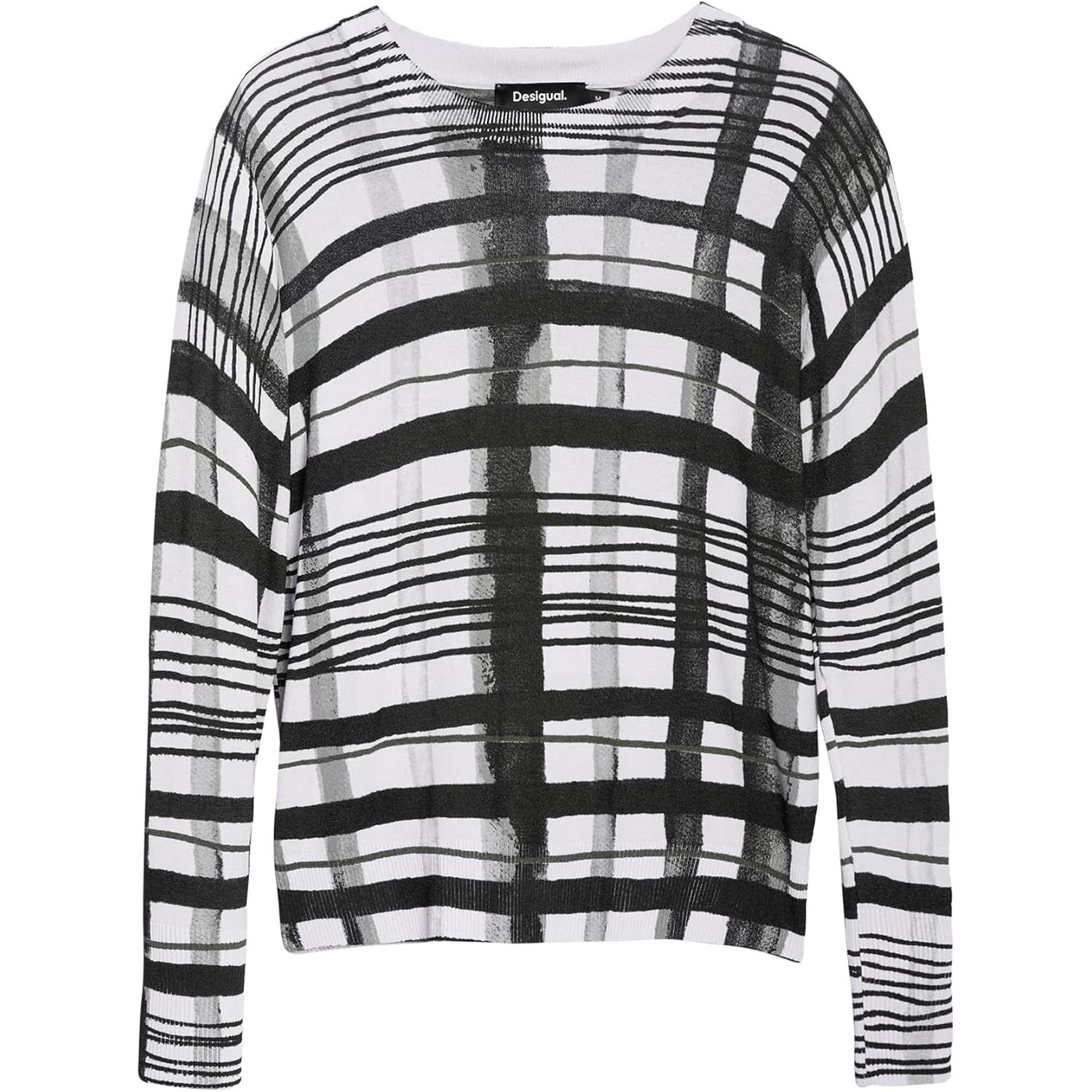 Desigual Donna Bianco Donne, Felpa + Maglione, Maglia (S)