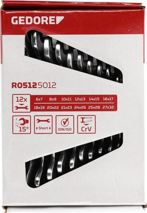 Produktbild Gedore Red red R05125012 Doppelmaulschlüssel Satz kurz SW6-32 mm 12-teilig (32 mm, 19 mm, 6 mm, 12 mm, 24 mm, 14 mm, 22 mm, 16 mm, 23 mm, 10  mm, 21 mm, 18 mm, 27 mm, 7 mm, 31 mm, 17 mm, 11 mm, 15 mm, 26 mm, 30 mm, 8 mm, 28 mm, 9 mm, 29 mm, 13 mm, 20 mm, 25 mm)