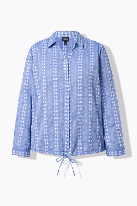 Immagine prodotto Ulla Popken Camicetta con laccetto, colletto da camicia e maniche lunghe (60)