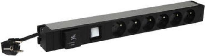 Actual product image Legrand 19" 1u Pdu With 6 French Sockets With Surge Protection With Switch