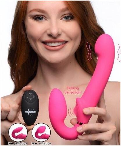 Produktbild XR Brands GPulse Vibrierender halterloser Dildo mit Fernbedienung Rosa