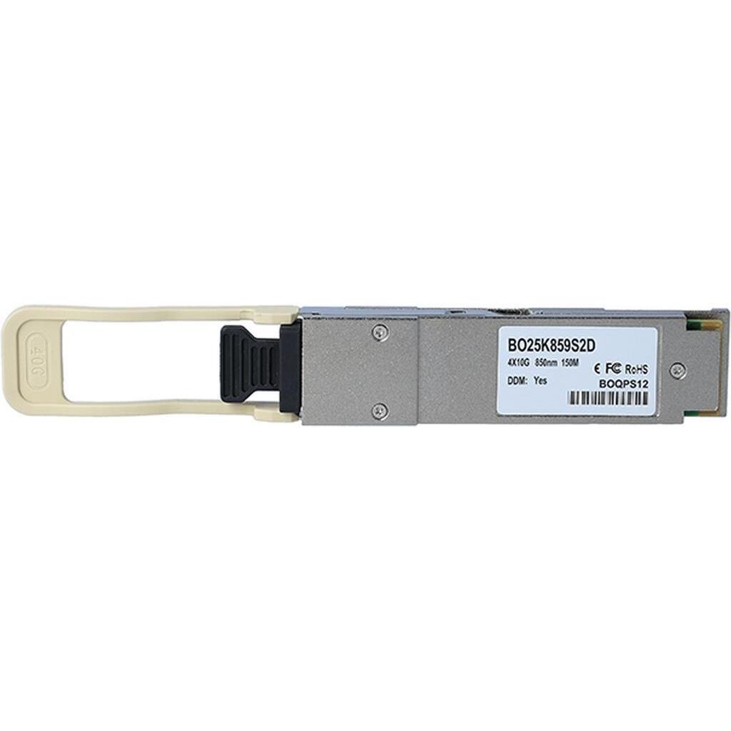 CBO Avago AFBR-79EEPZ Compatibile BlueOptics QSFP BO25K859S2D, Ricetrasmettitore, Argento, Bianco